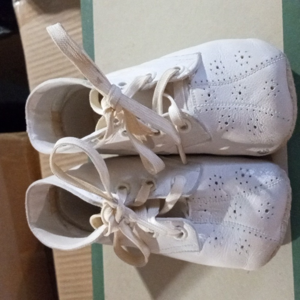 Vintage White Baby Shoes